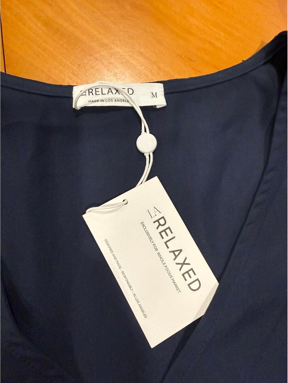 NWT LA Relaxed Viman Navy Lyocell Pocket Dress Size M 6–8 - Picture 2 of 9